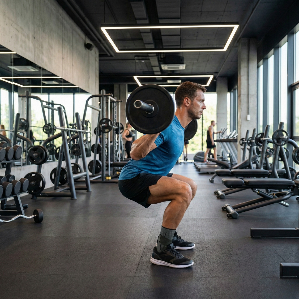 Compression cheville à la salle de sport