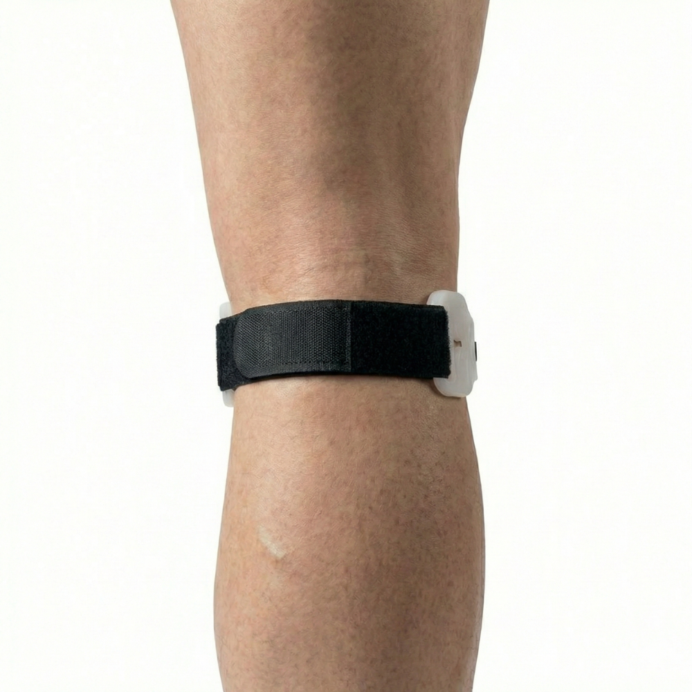 Genouillère rotule gros plan vue de derrière