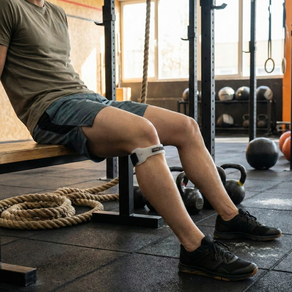 Genouillère rotule à la salle de sport