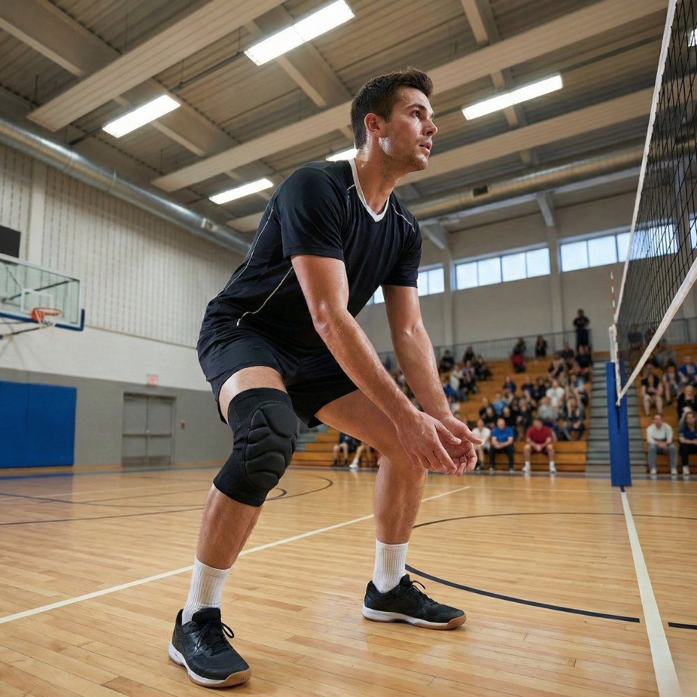 Genouillère de volley à l'entrainement