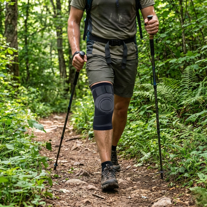Genouillère ligamentaire pendant la randonnée