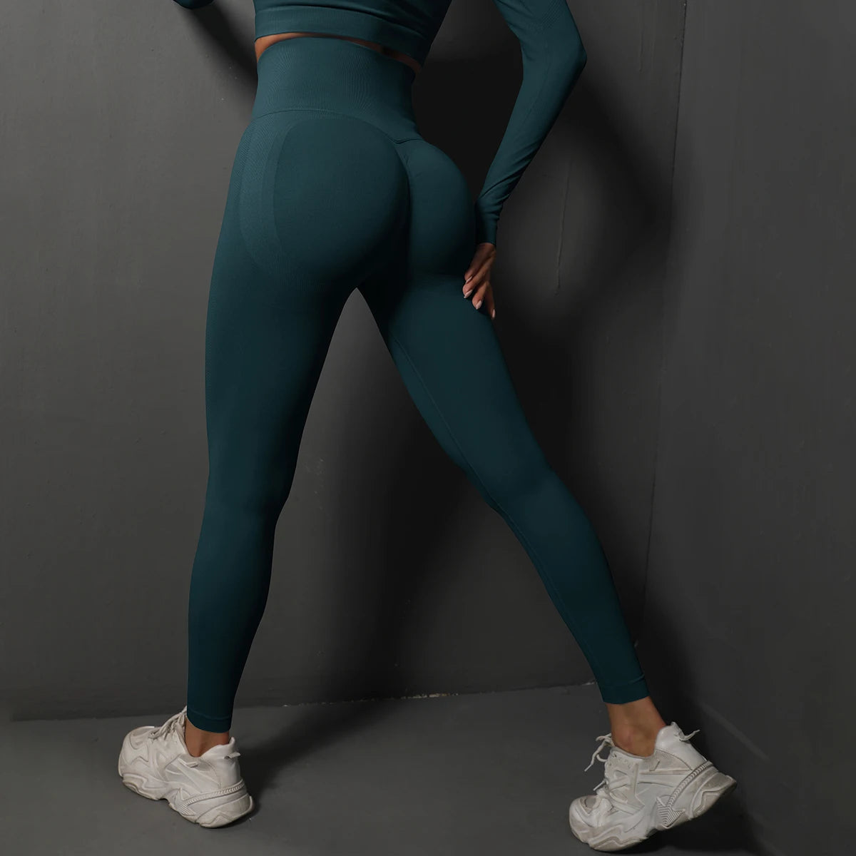 Legging compression femme bleu/vert