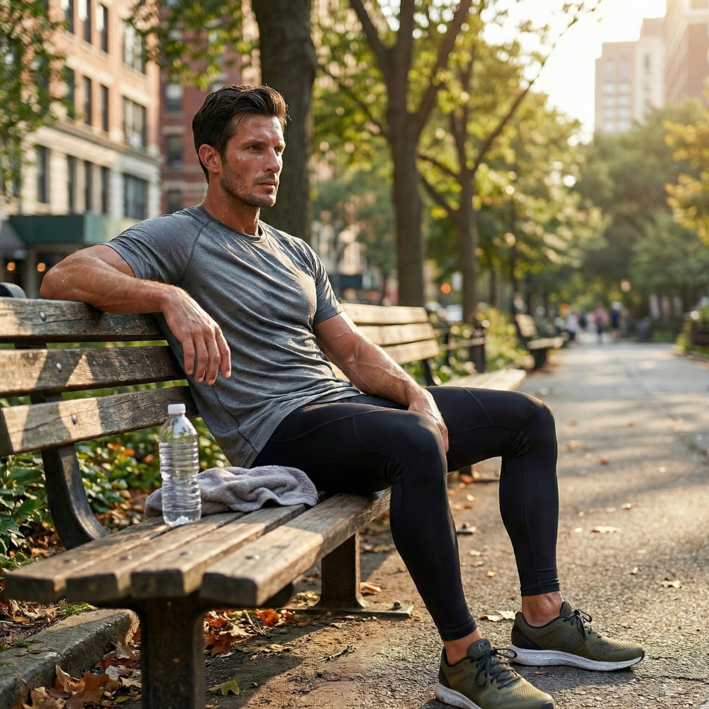 Legging compression homme repos après sport