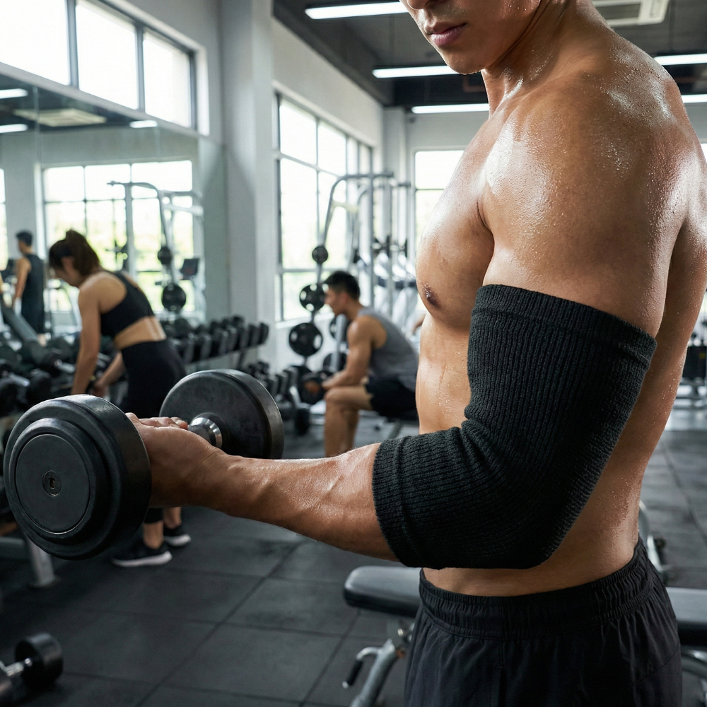 Manchon de compression coude salle de sport