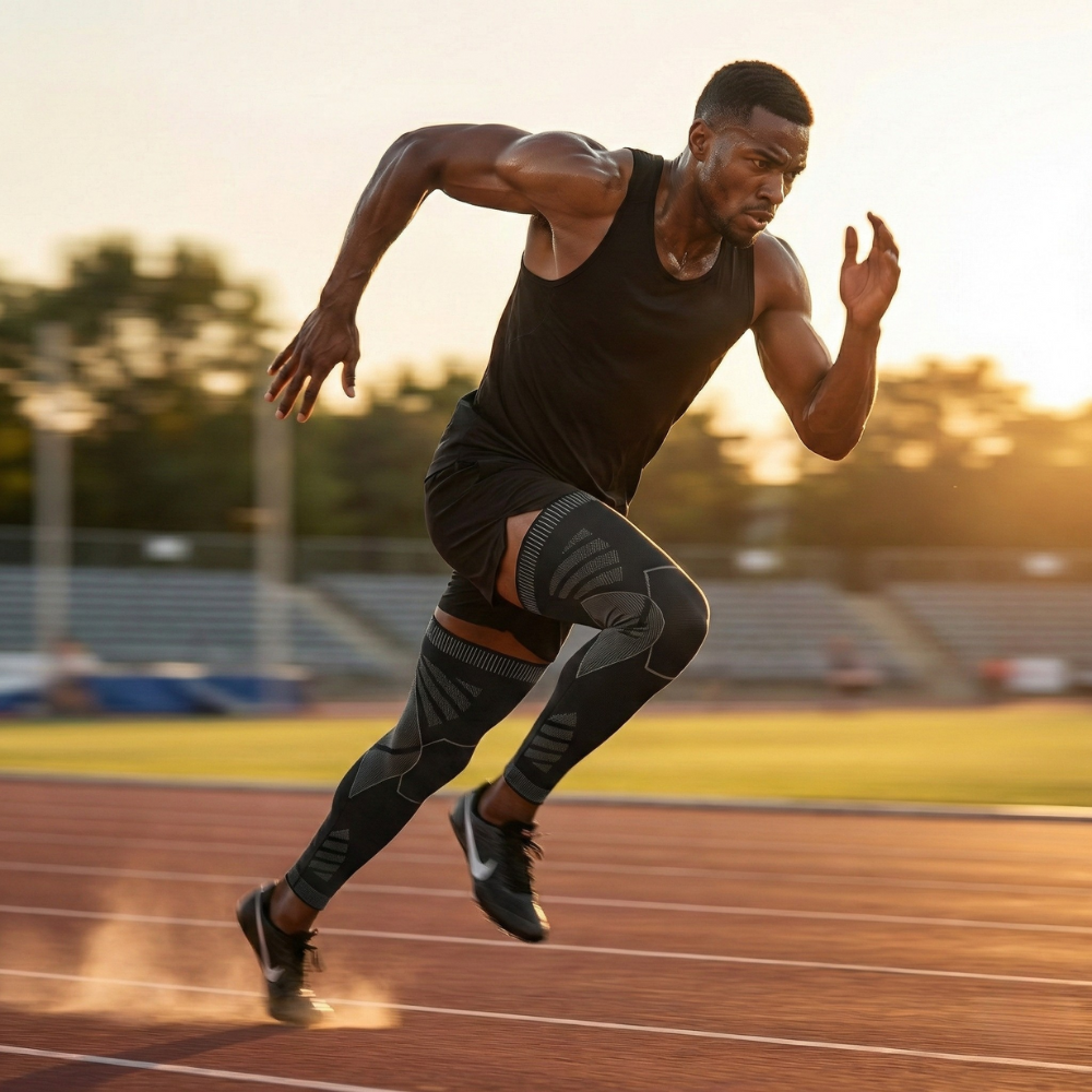 Manchon de compression genou coureur