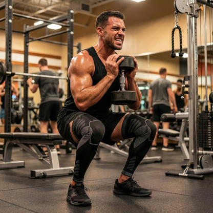 Manchon de compression genou à la salle de sport