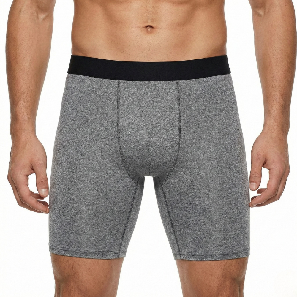Short compression homme gris