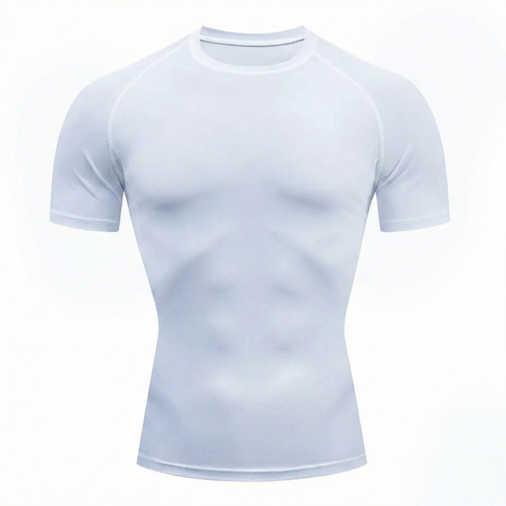 T-shirt compression blanc