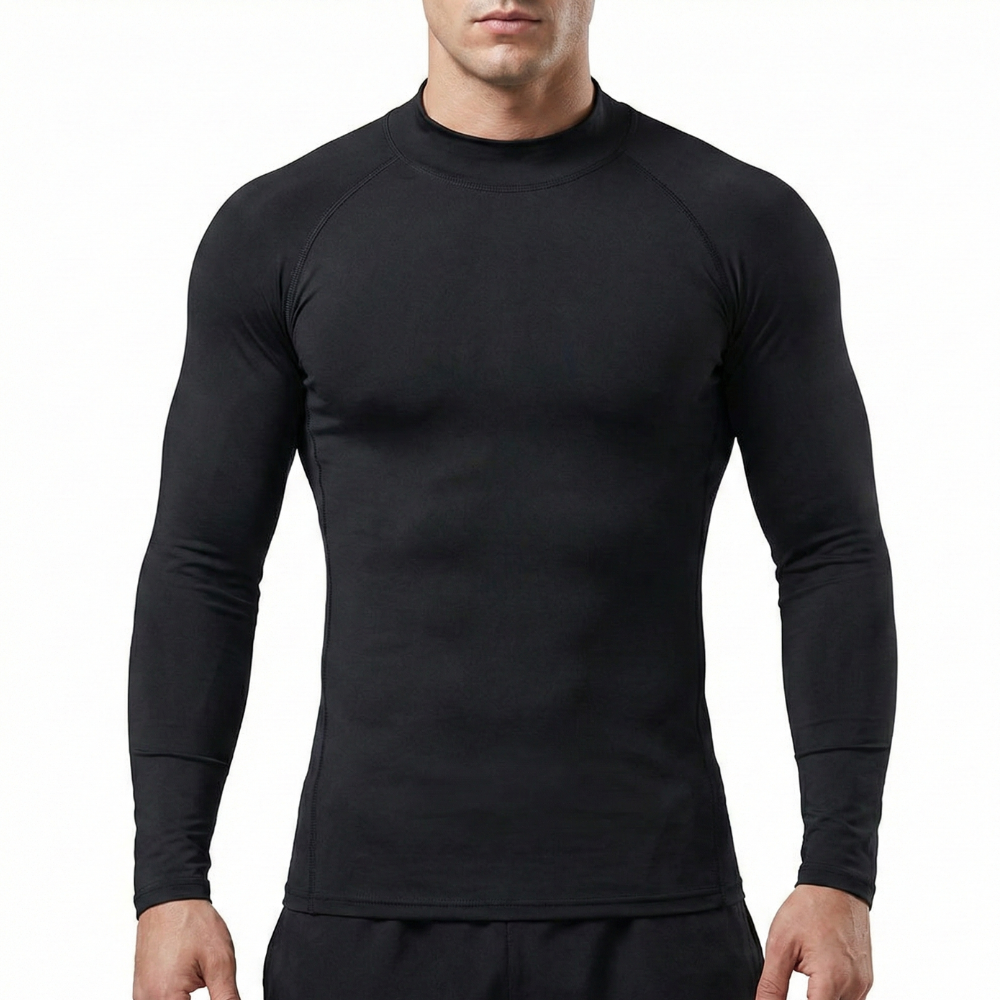 T-shirt compression à manches longues noir