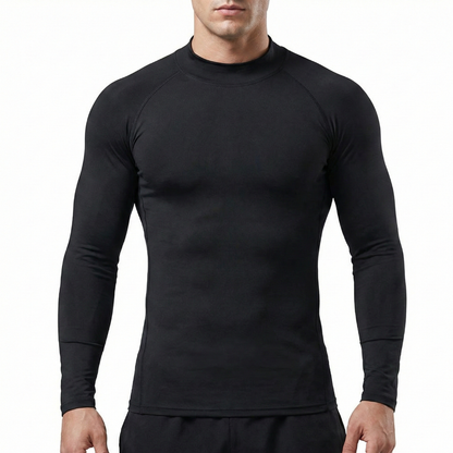 T-shirt compression à manches longues noir